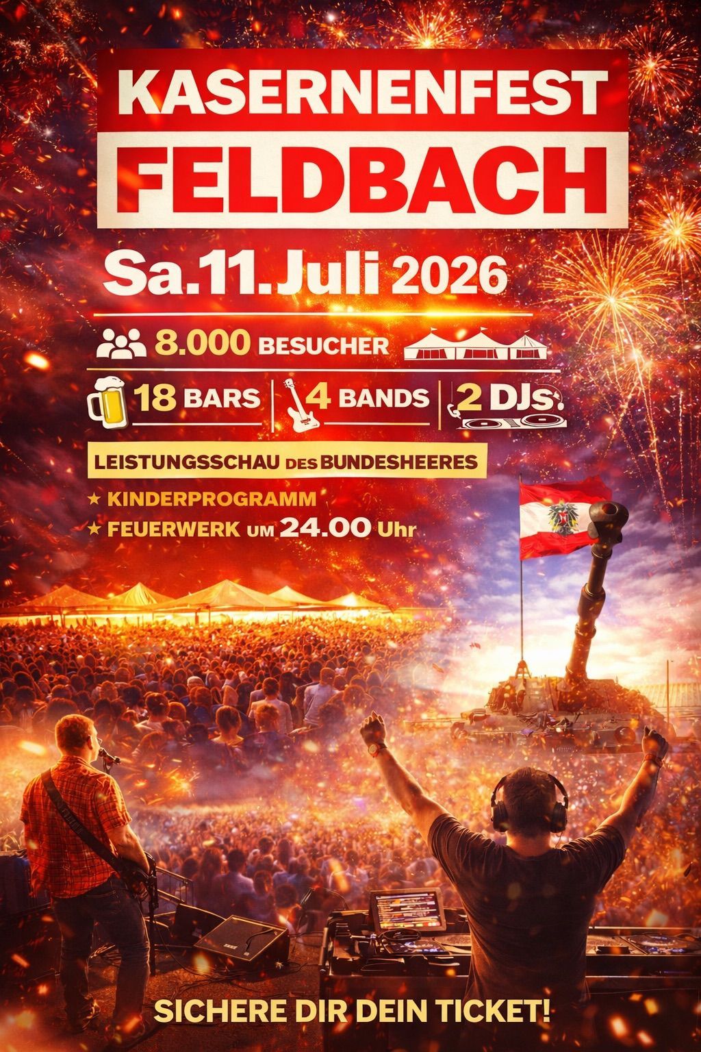 Plakat vom Kasernefest am 11.07.2026